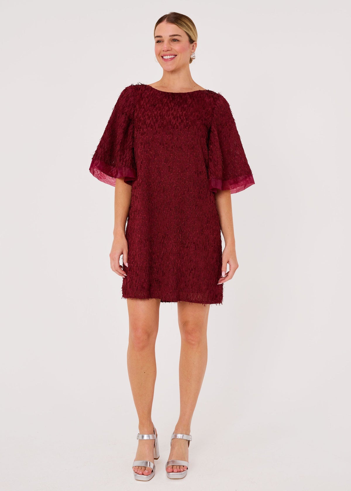 Blythe Dress Plum Fringe Chiffon