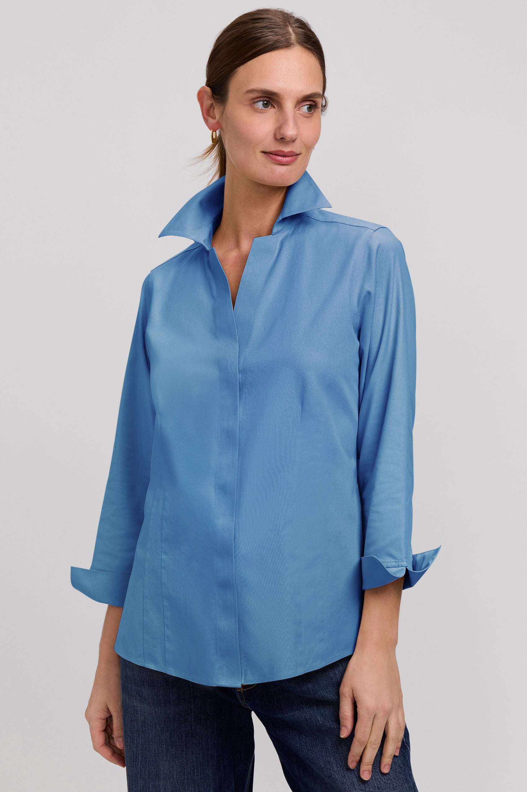 Taylor No Iron Pinpoint 3/4 Sleeve Shirt