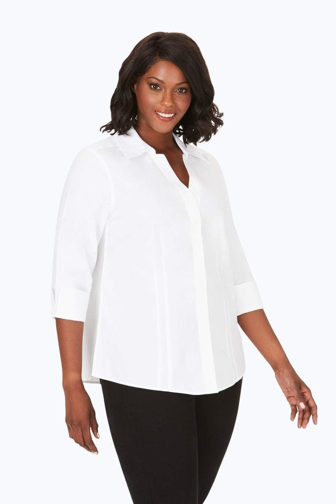 Taylor Plus Essential Pinpoint Non-Iron Shirt #color_white