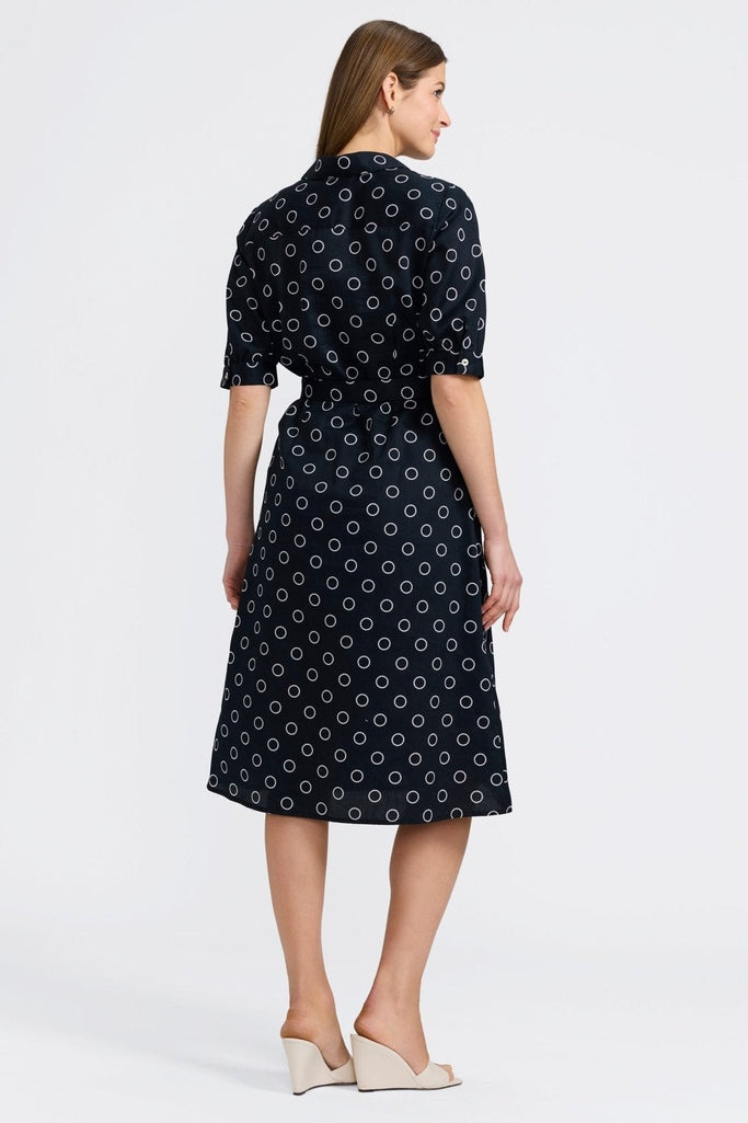 Esther Circle Dot Elbow Sleeve Dress