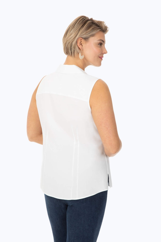 Taylor Plus Essential Stretch Non-Iron Sleeveless Shirt #color_white