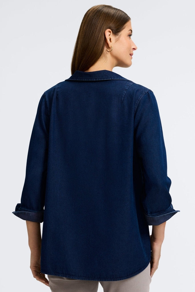 Agnes Tencel® Denim 3/4 Sleeve Popover Shirt