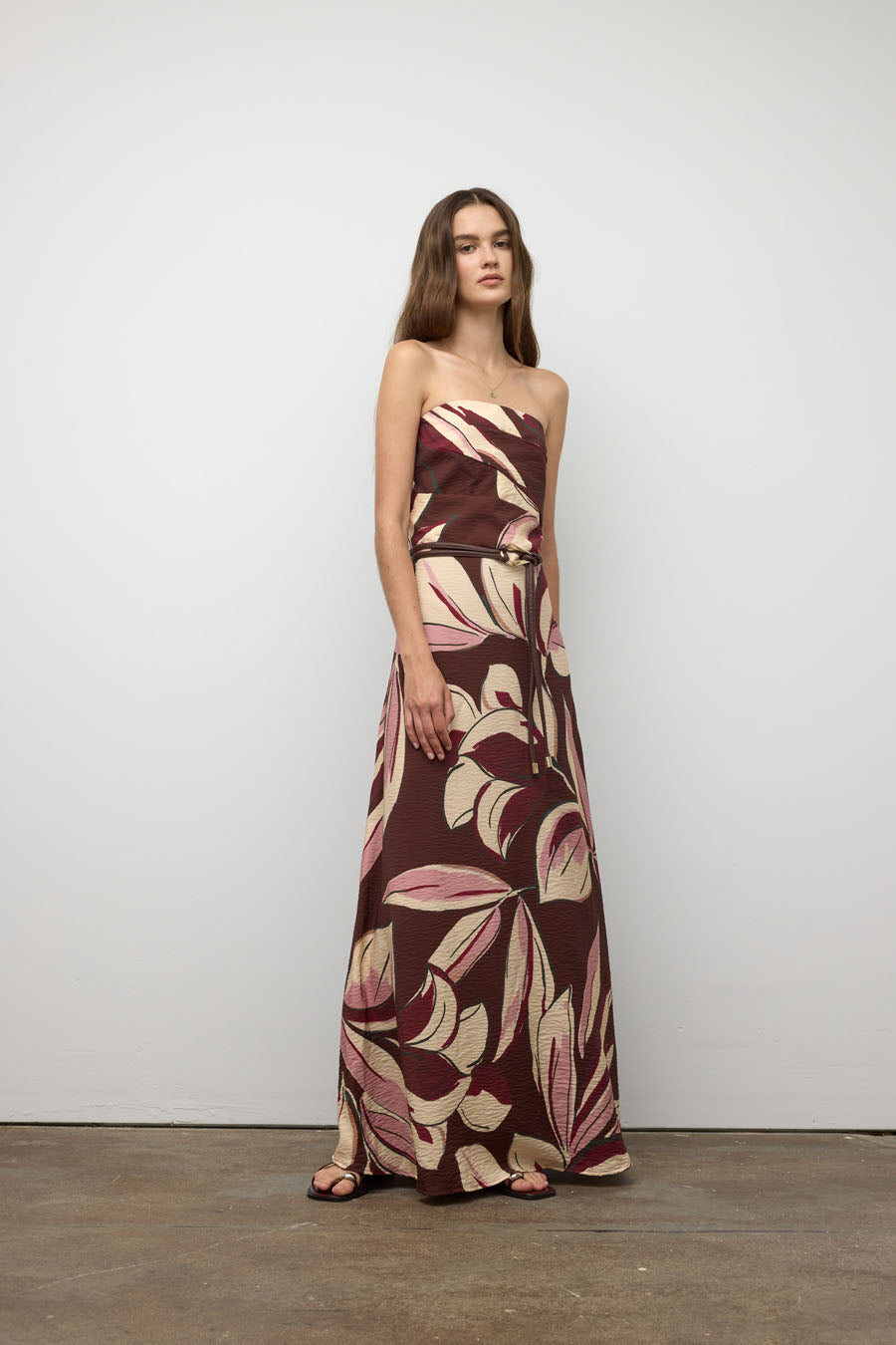 Floral print dress with shoulder straps