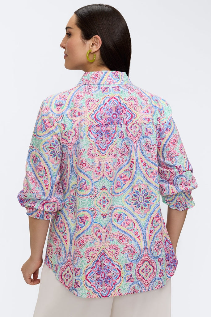 Olivia Plus Paisley Linen 3/4 Sleeve Shirt