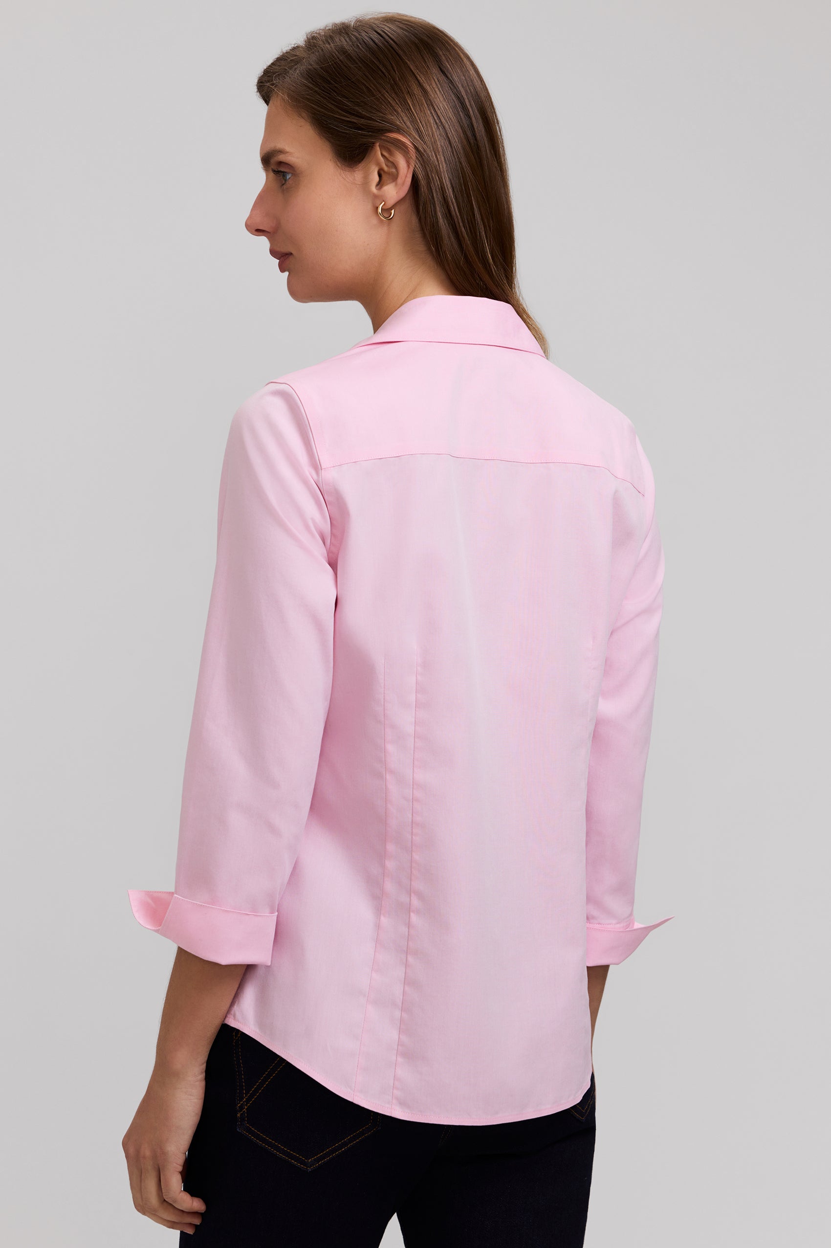 Taylor No Iron Pinpoint 3/4 Sleeve Shirt