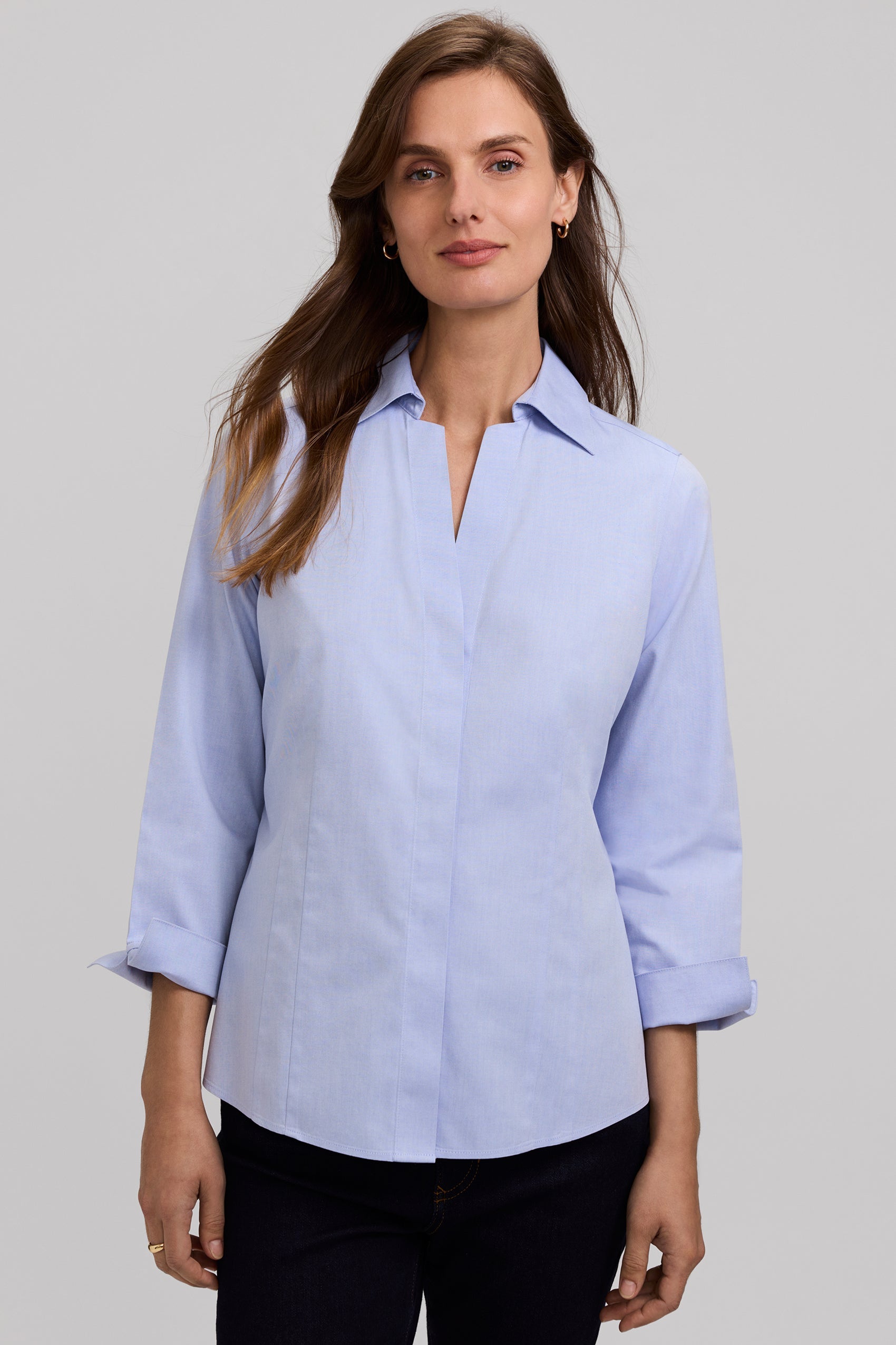 Taylor No Iron Pinpoint 3/4 Sleeve Shirt