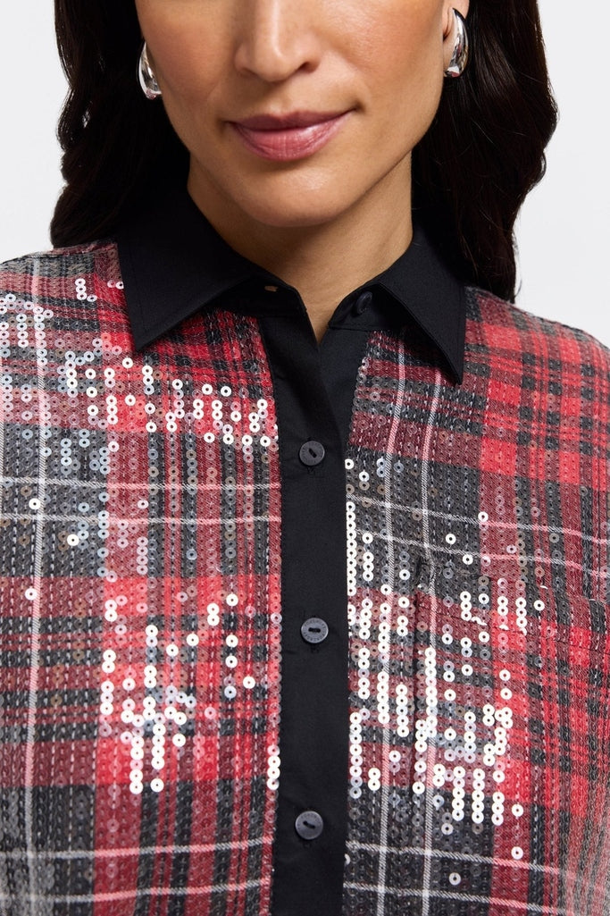 #color_sequined red plaid