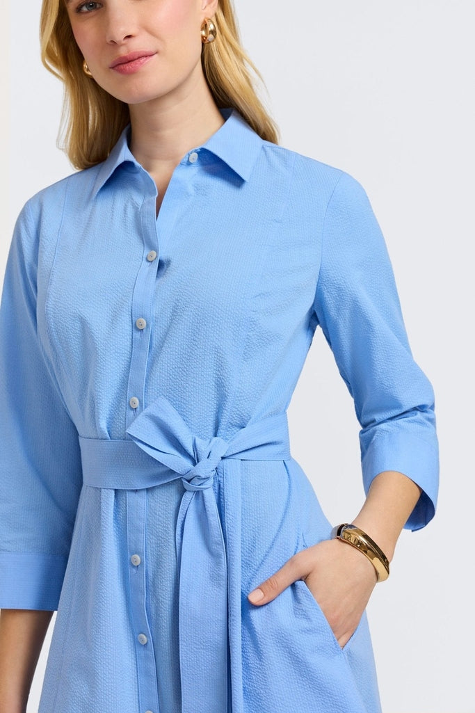 Fiona Seersucker 3/4 Sleeve Dress