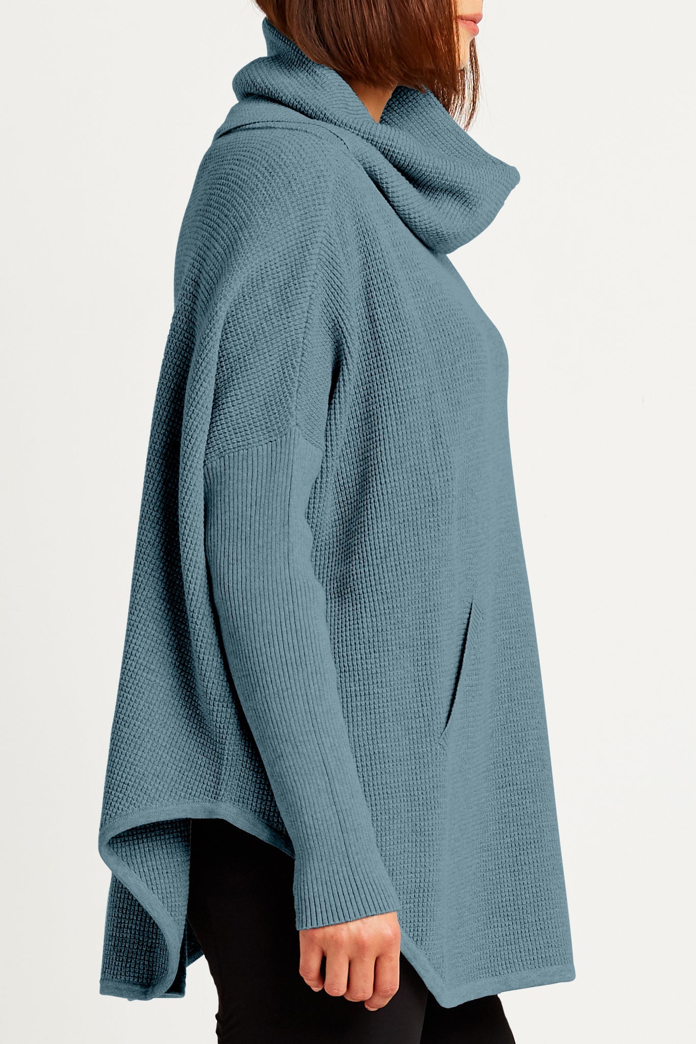 Pima Cotton Waffle Cowl Sweater