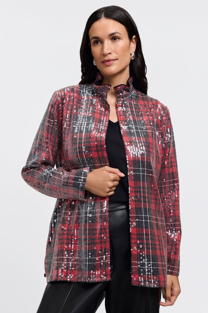 #color_sequined red plaid