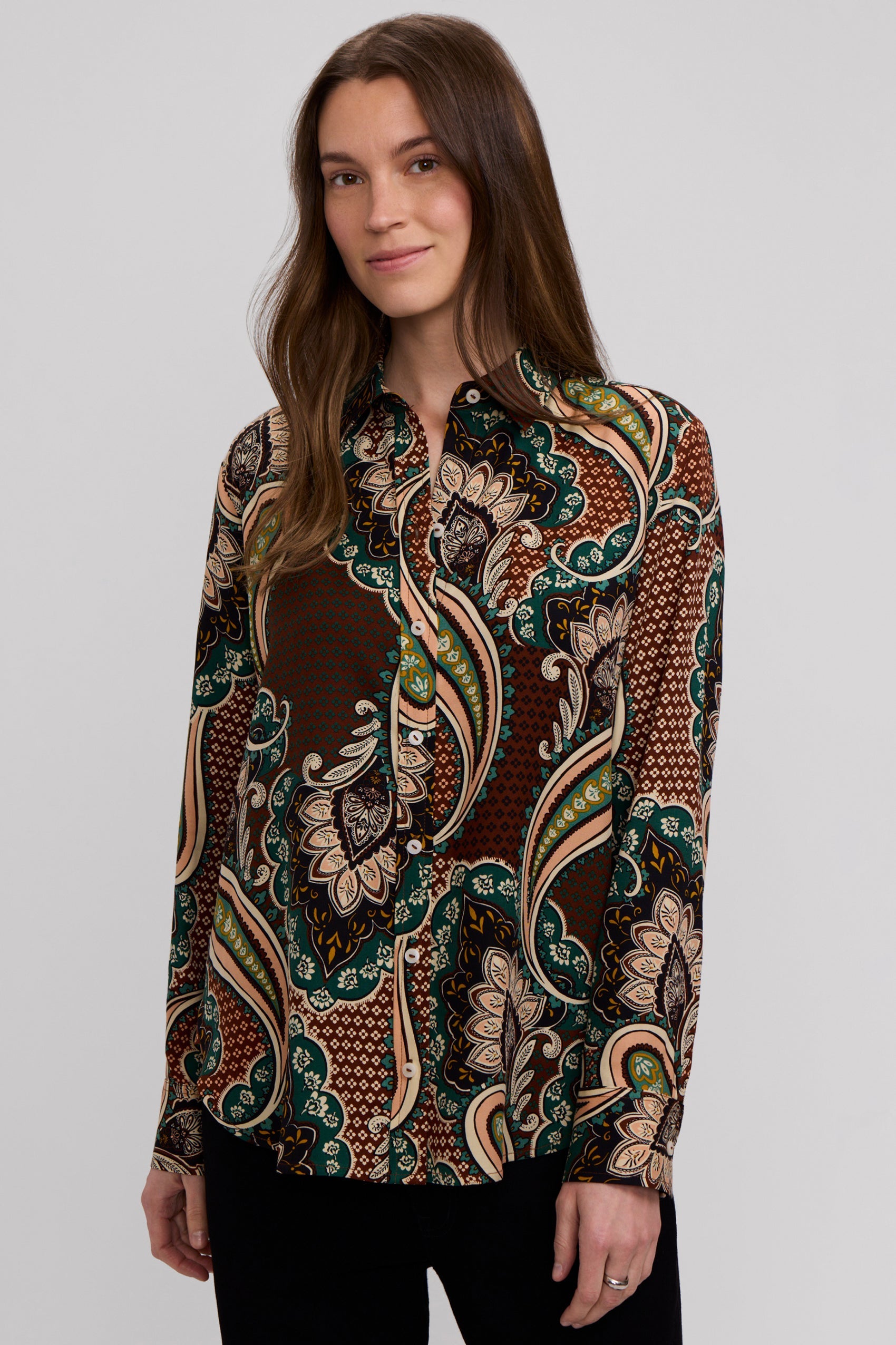 Meghan Autumn Paisley Long Sleeve Shirt