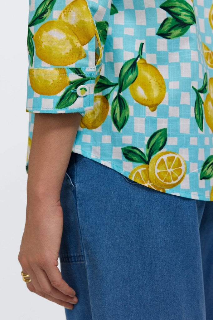 Hampton Plus Riviera Lemon 3/4 Sleeve Shirt