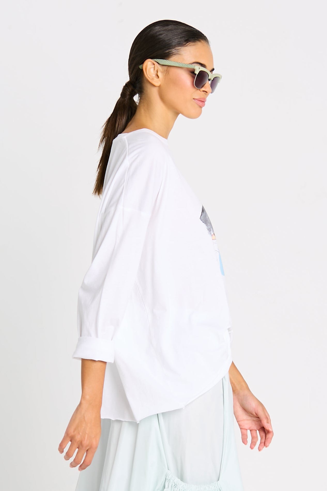 Pima Cotton "Watercolor" Luxury Boxy Tee