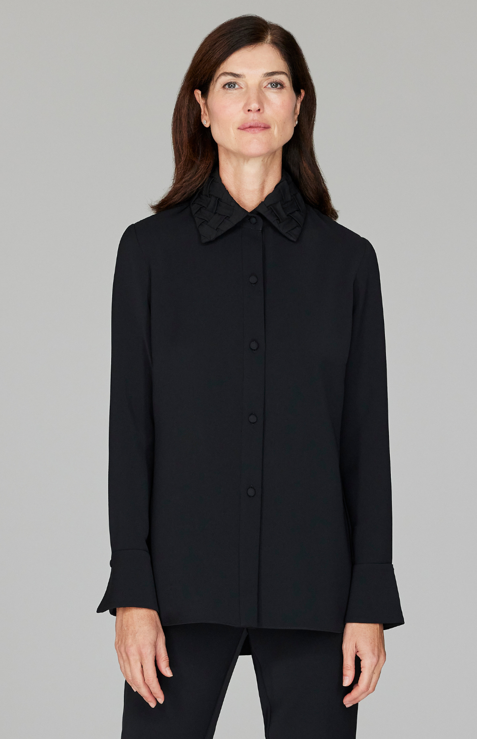 Ekaterina is 5'10" and wearing a size XS.