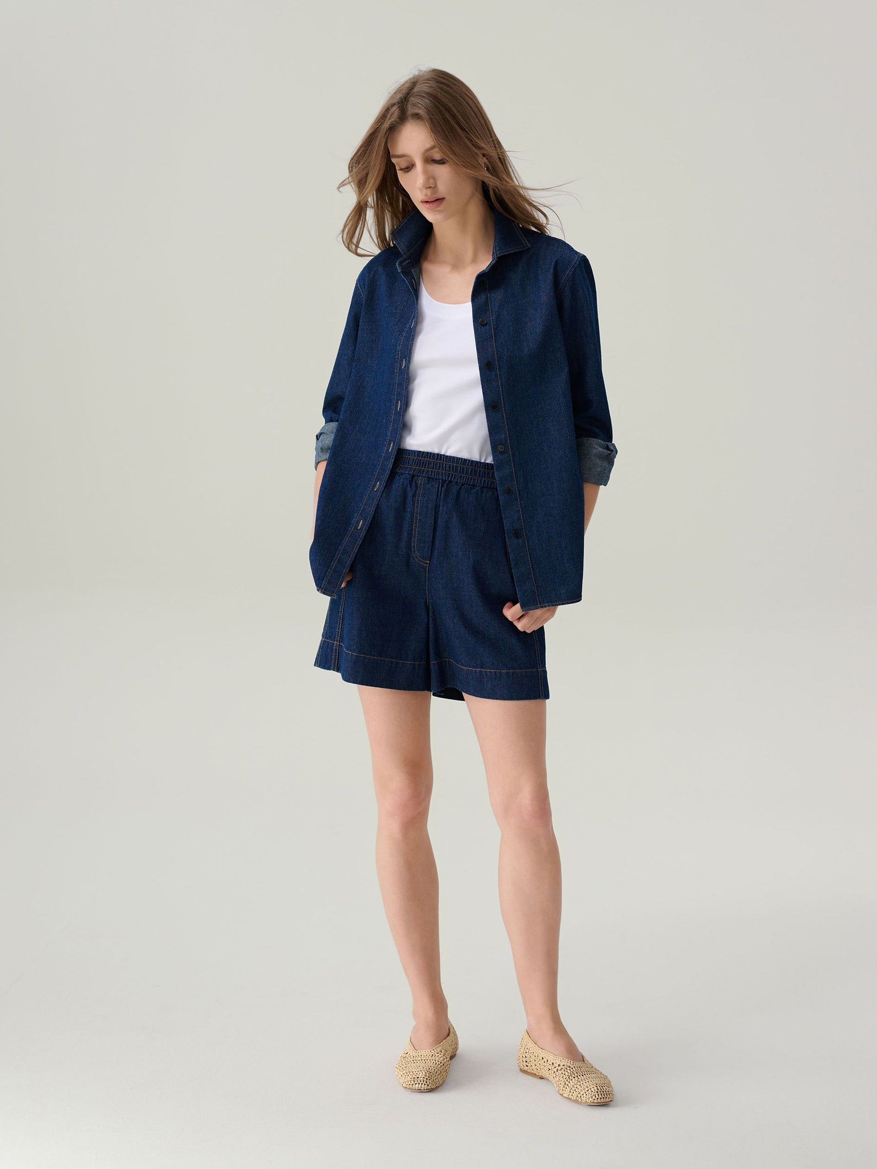 Daphne Dark Denim Button Down Top