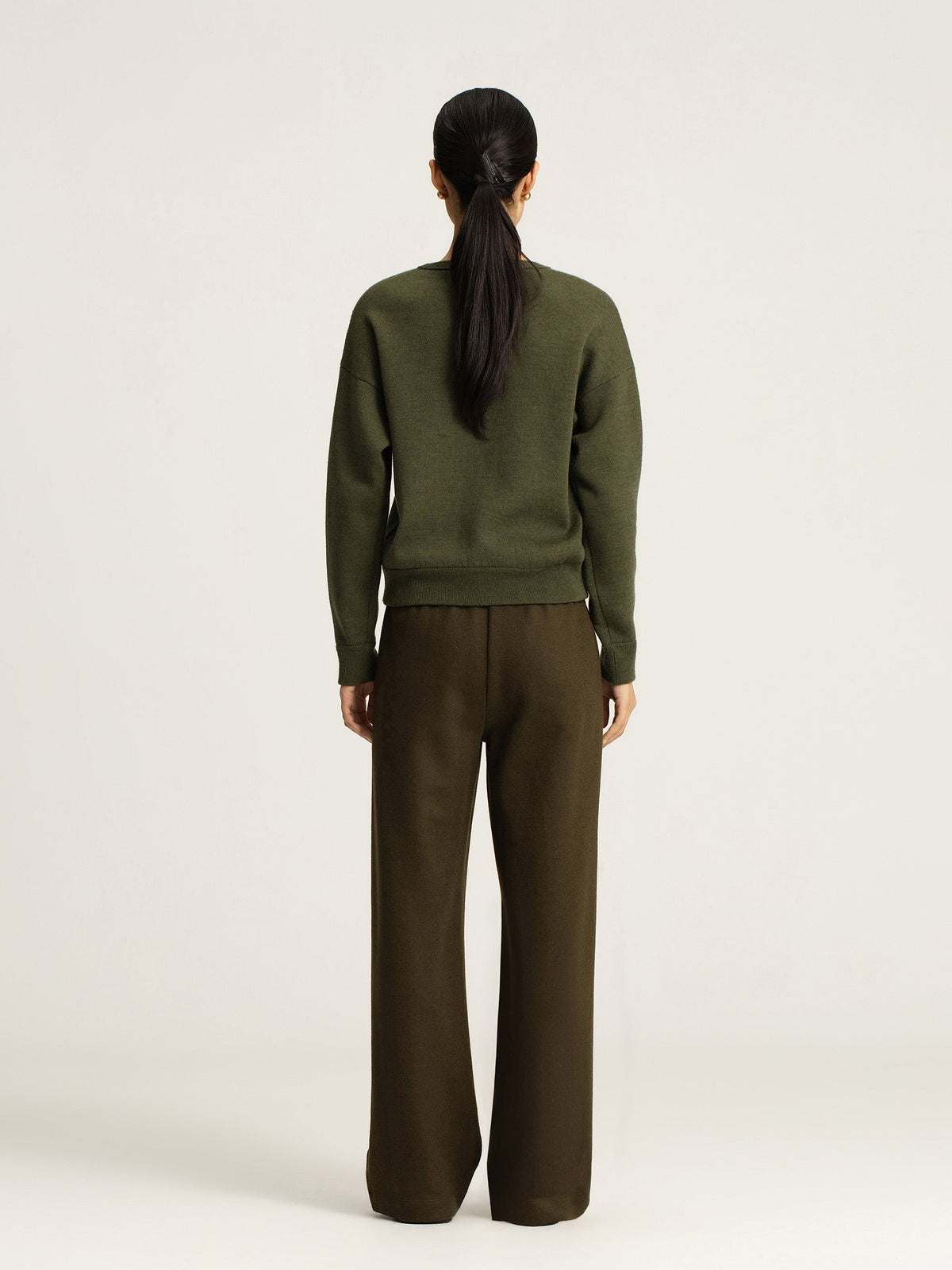 Leni Wool/Cotton Wide Leg Pants