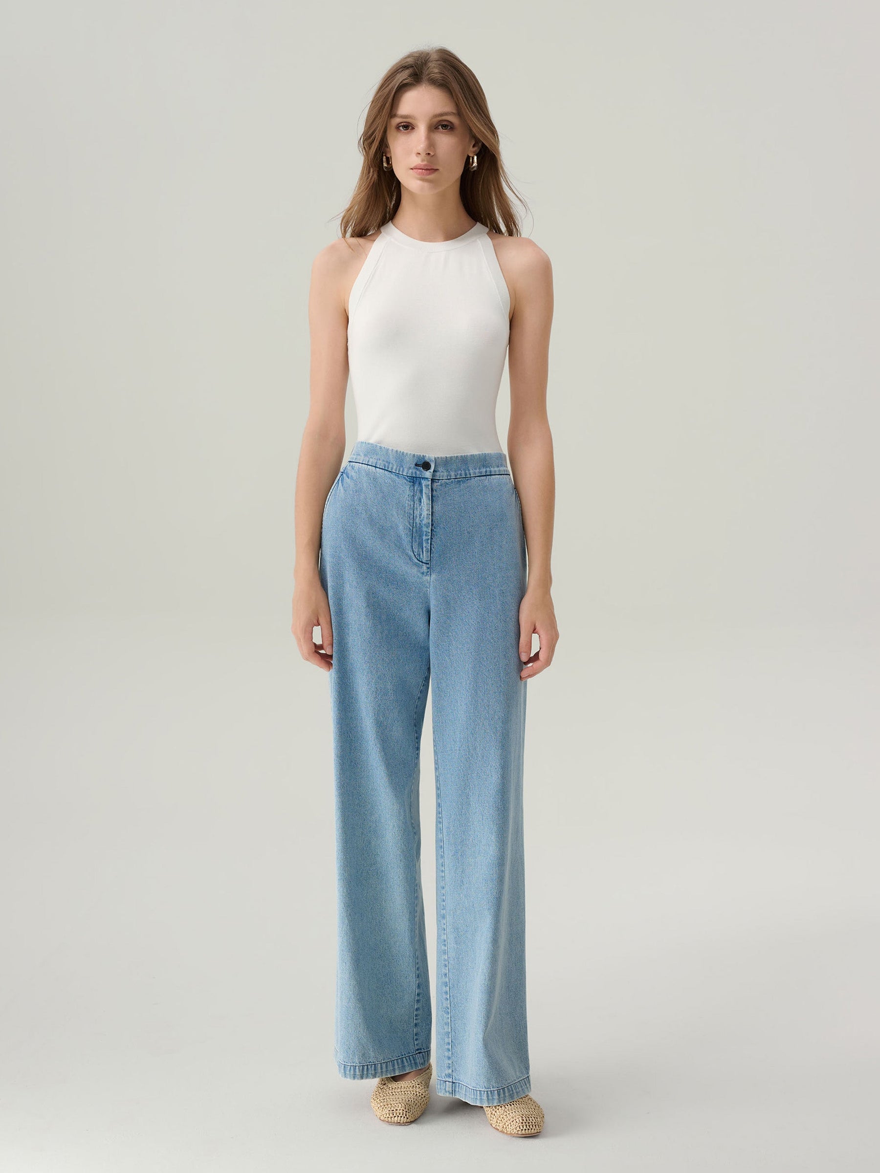 Adelaide Light Denim Wide Leg Jeans