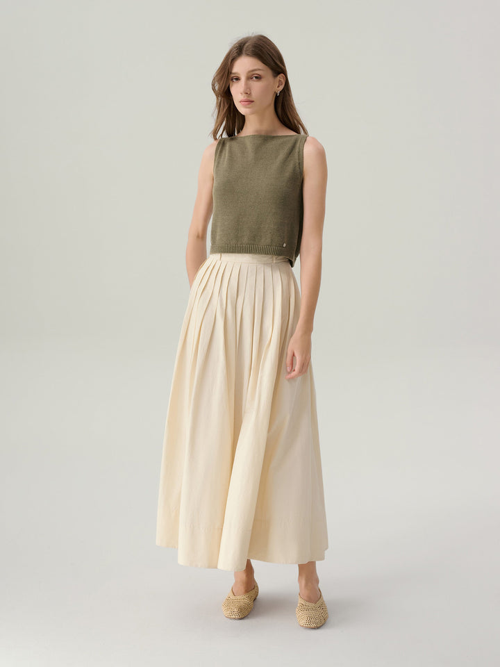 Sunny Cotton Midi Skirt