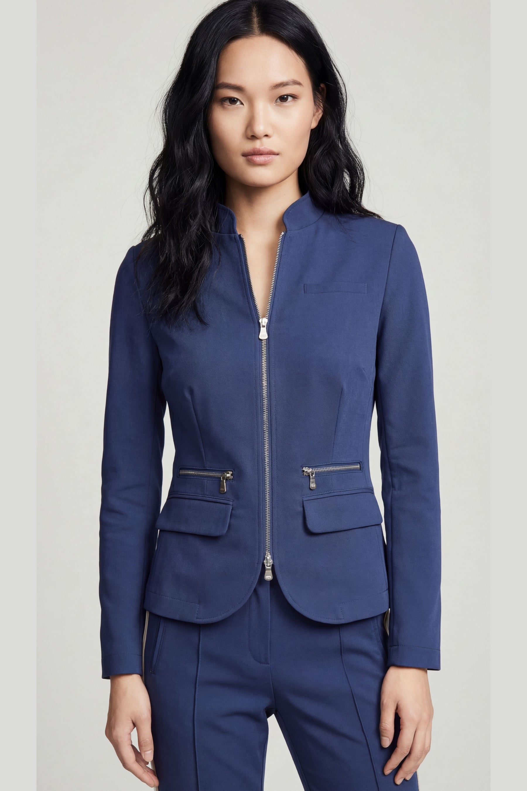 Gisela Aeroflow Zip Front Twill Blazer