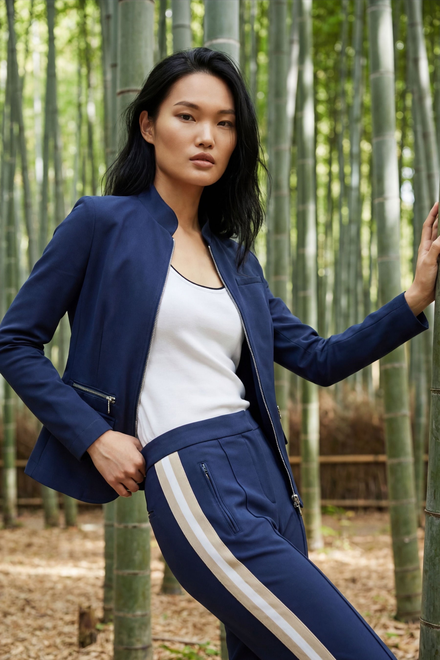 Gisela Aeroflow Zip Front Twill Blazer