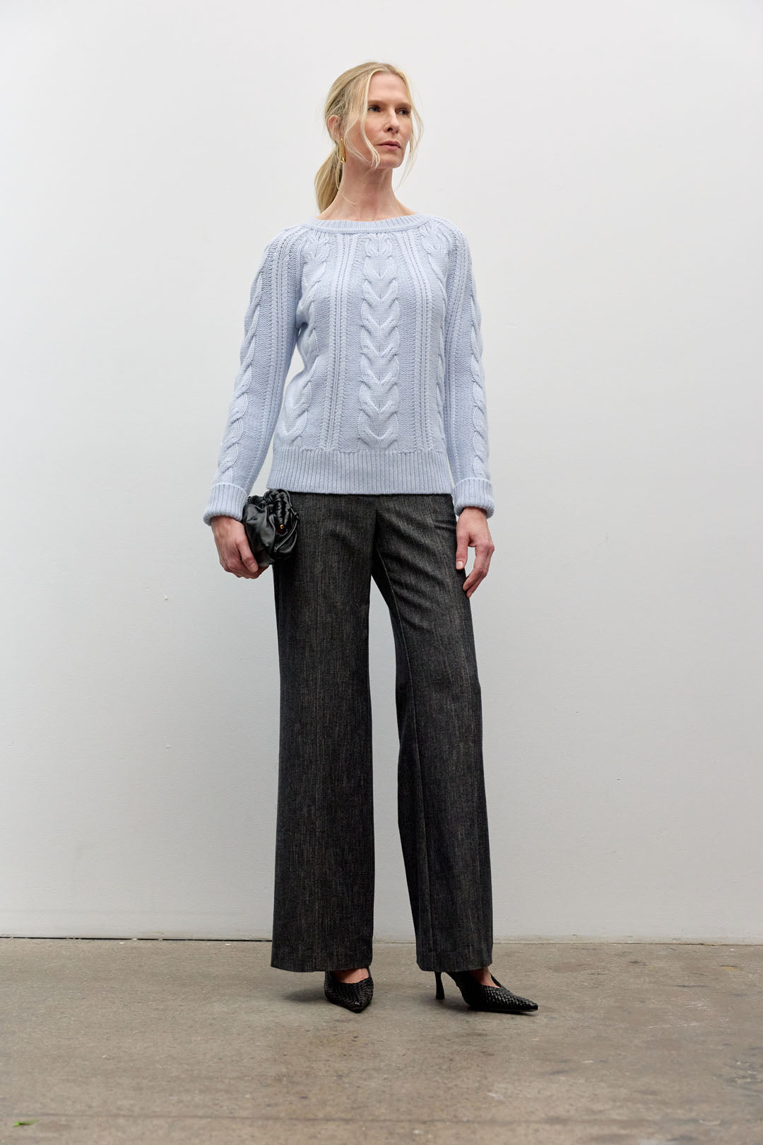 Crop Wide leg denim pant