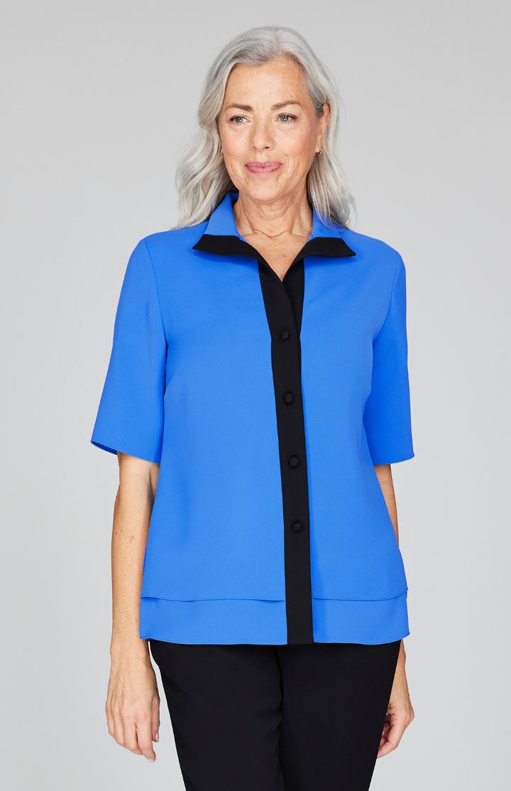 Gabby is 5'10" and wearing Cerulean in size XS.
