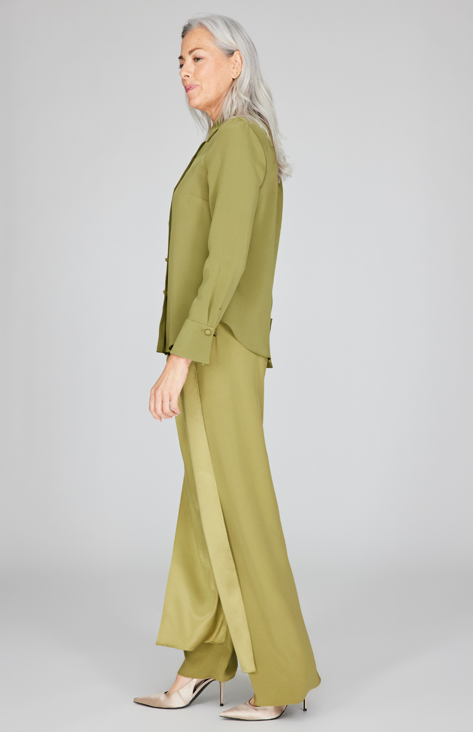 Silk Collared Tailored Shirt