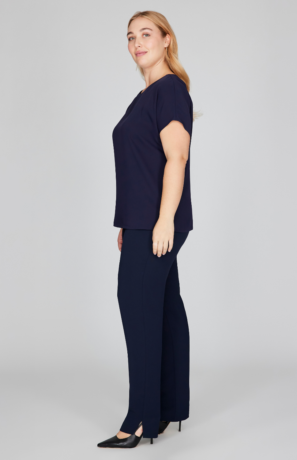 Lustrous Crepe Dolman Sleeve Blouse