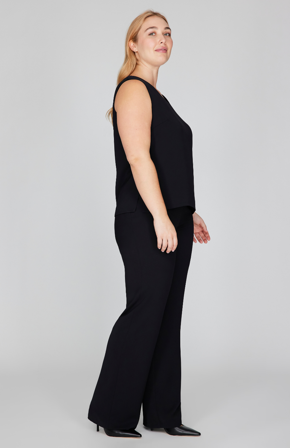 Lustrous Crepe Scoop Neck Tank