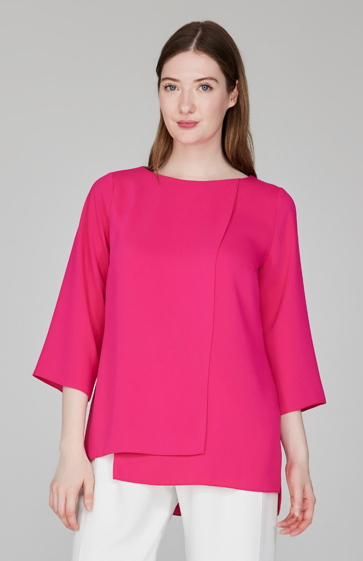 Lustrous Crepe Double Layer Tunic