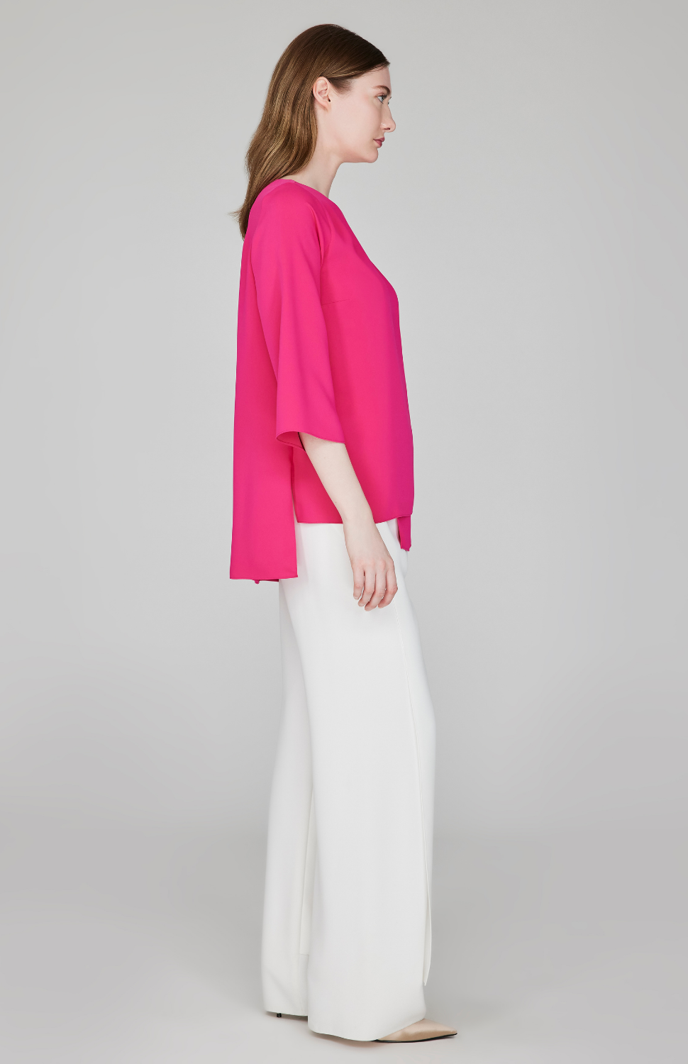 Lustrous Crepe Double Layer Tunic