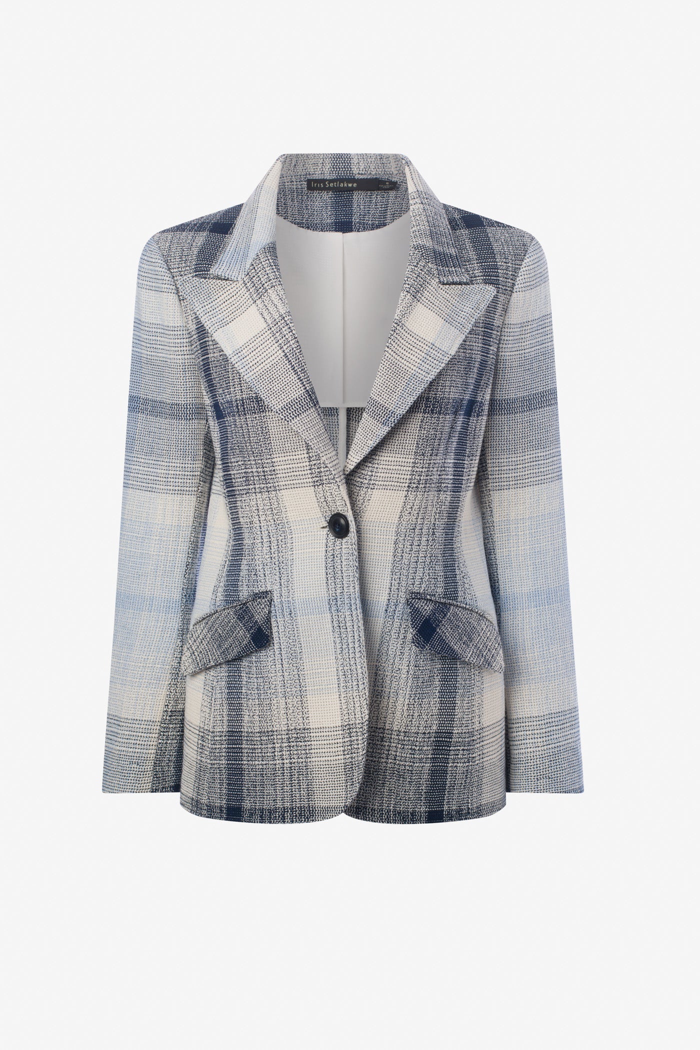 Plaid one-button jacket