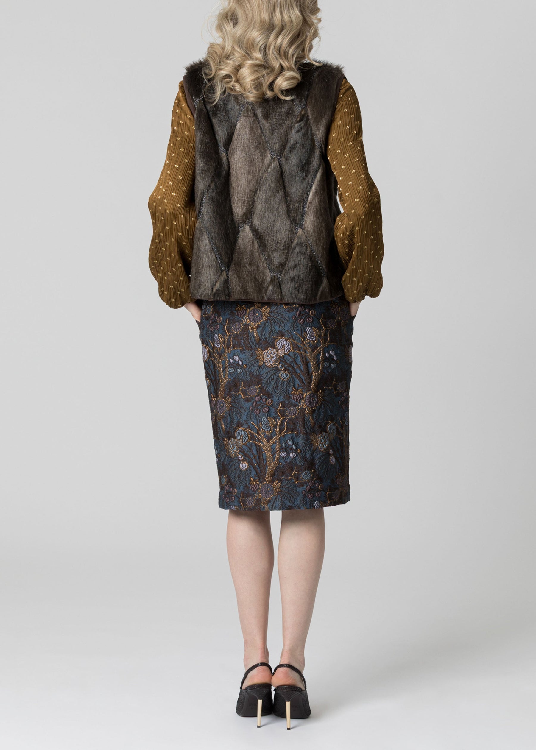 Midnight Garden Jacquard Skirt