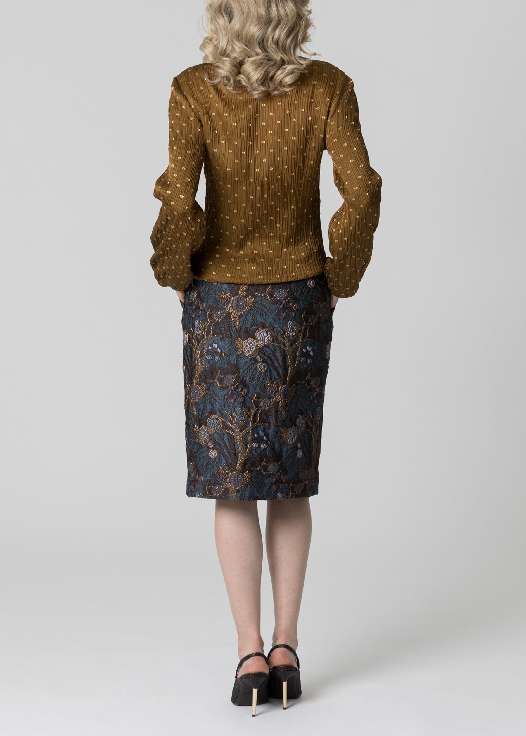 Metallic Fil Coupe Blouse