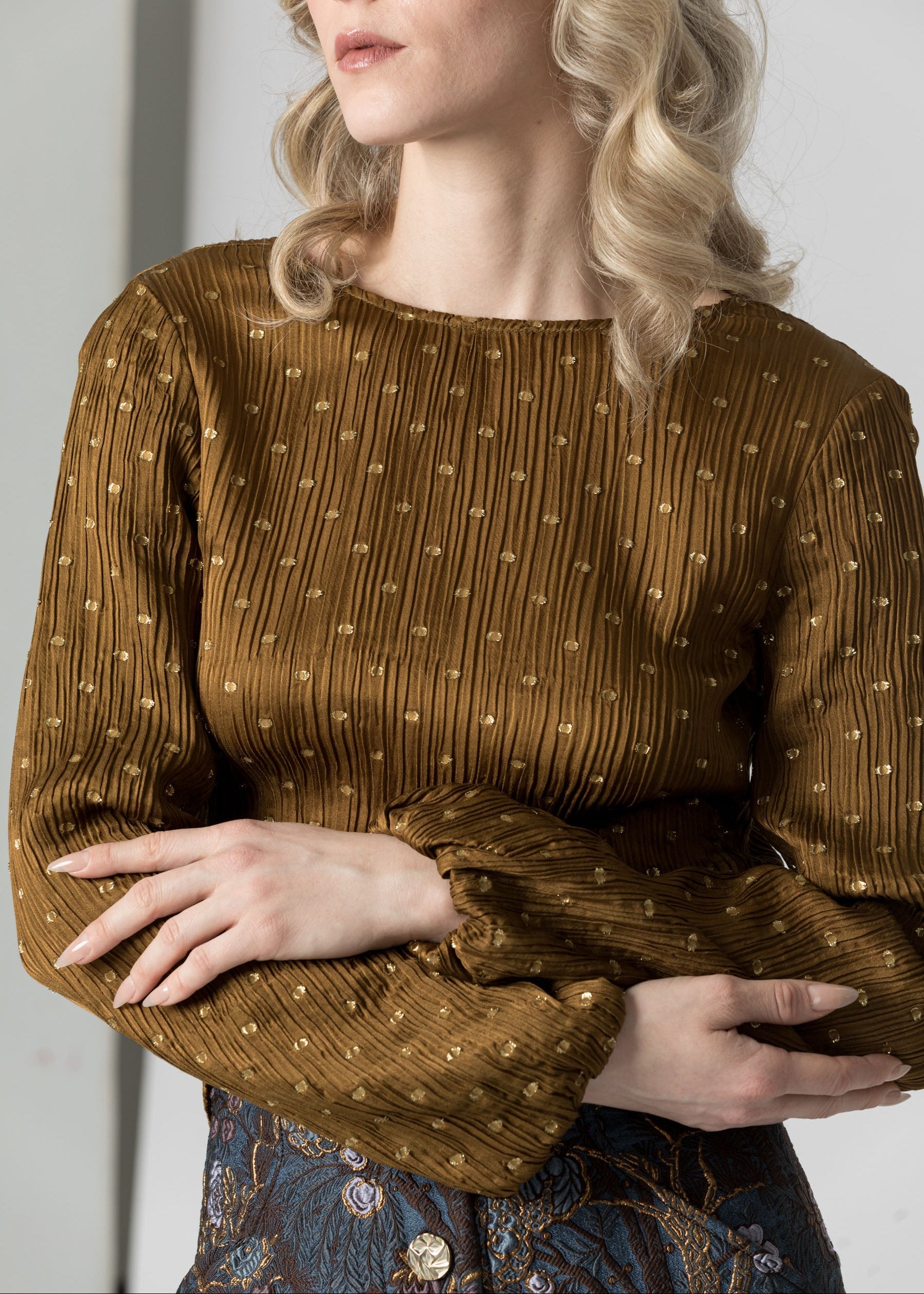 Metallic Fil Coupe Blouse