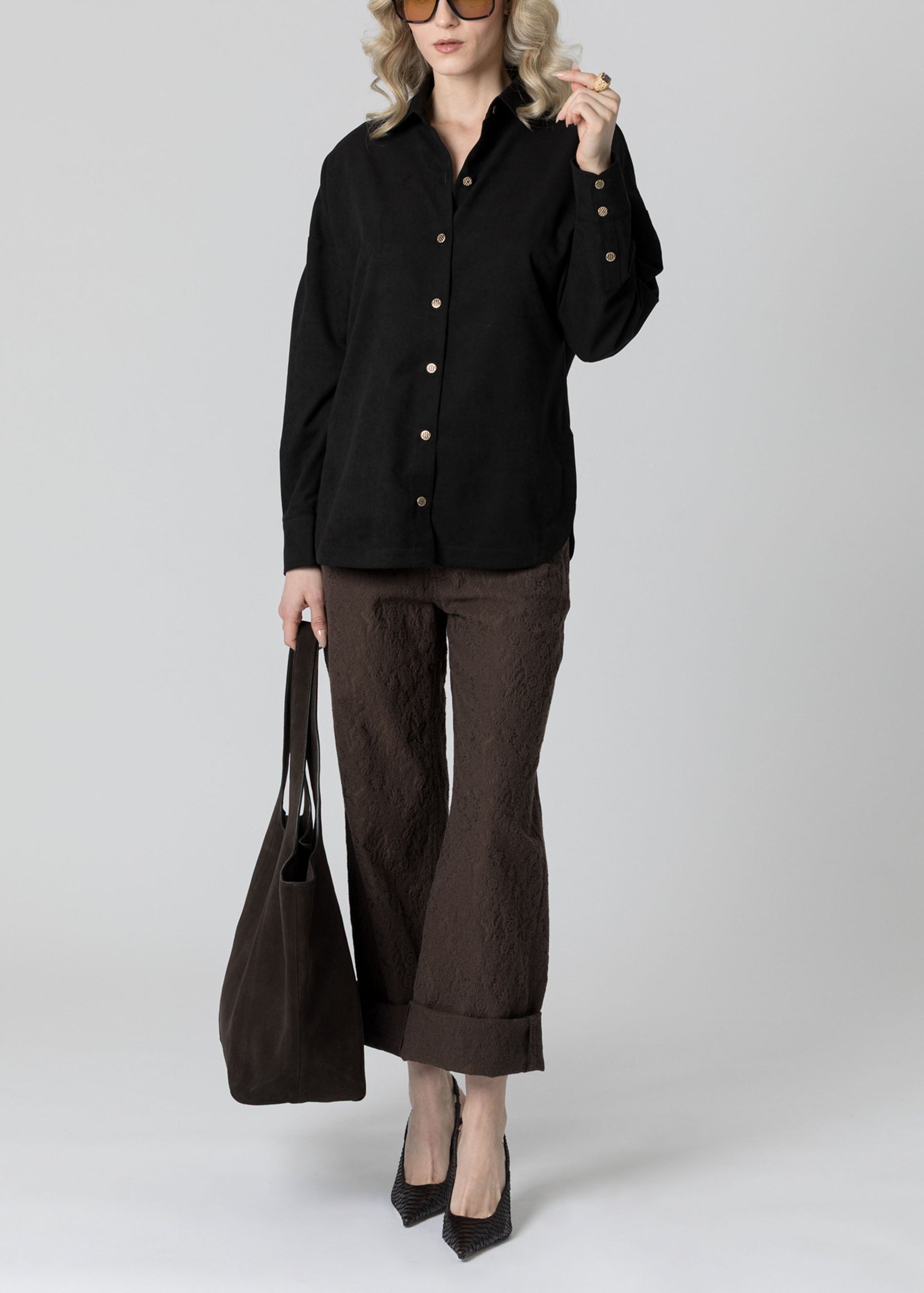 Micro Suede Oversized Shirt