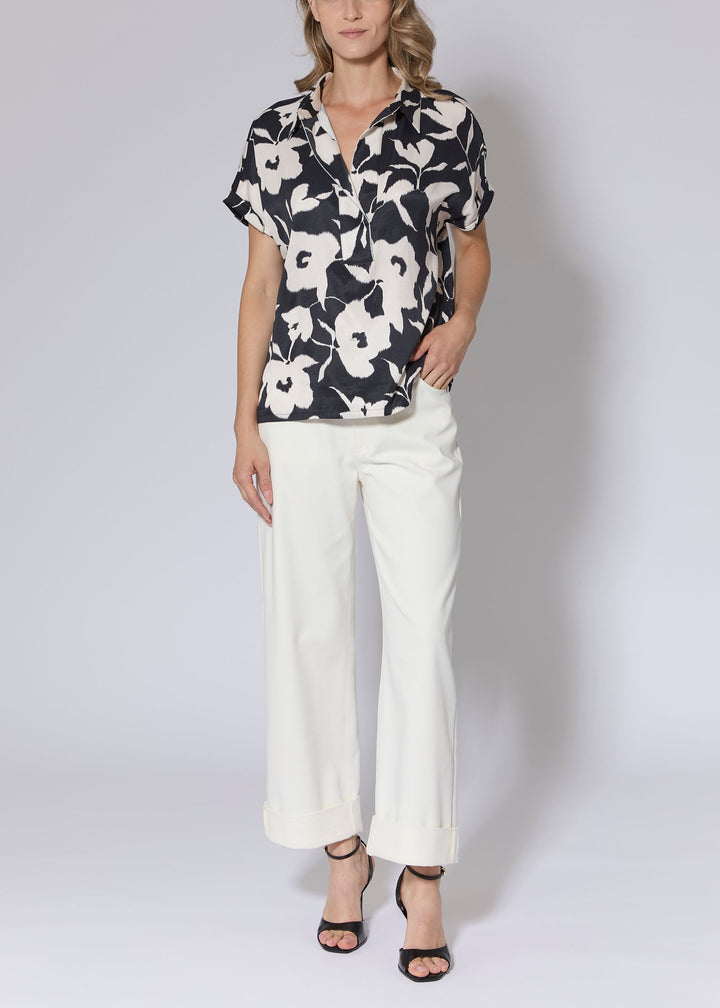 Abstract Floral Print Top