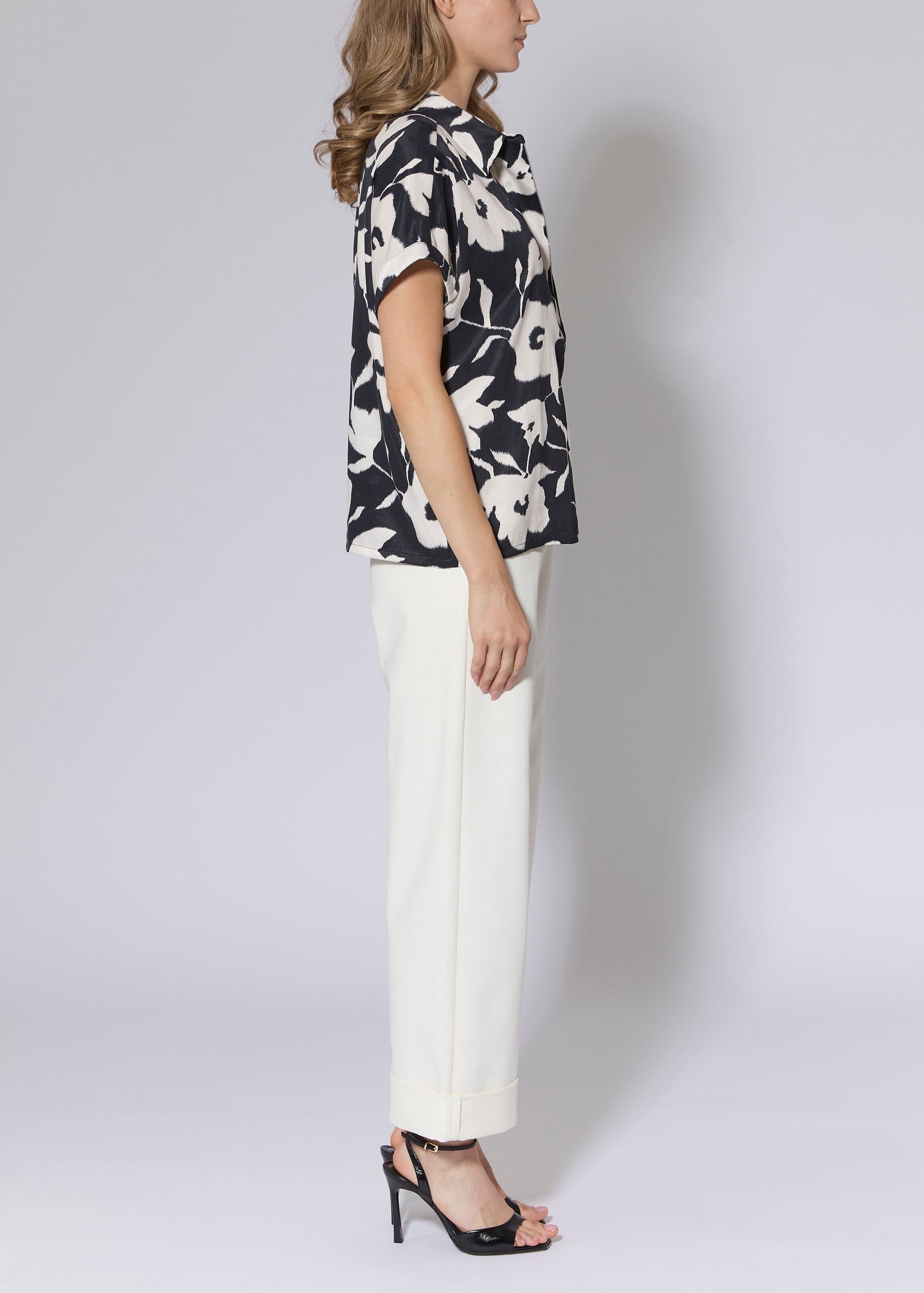 Abstract Floral Print Top