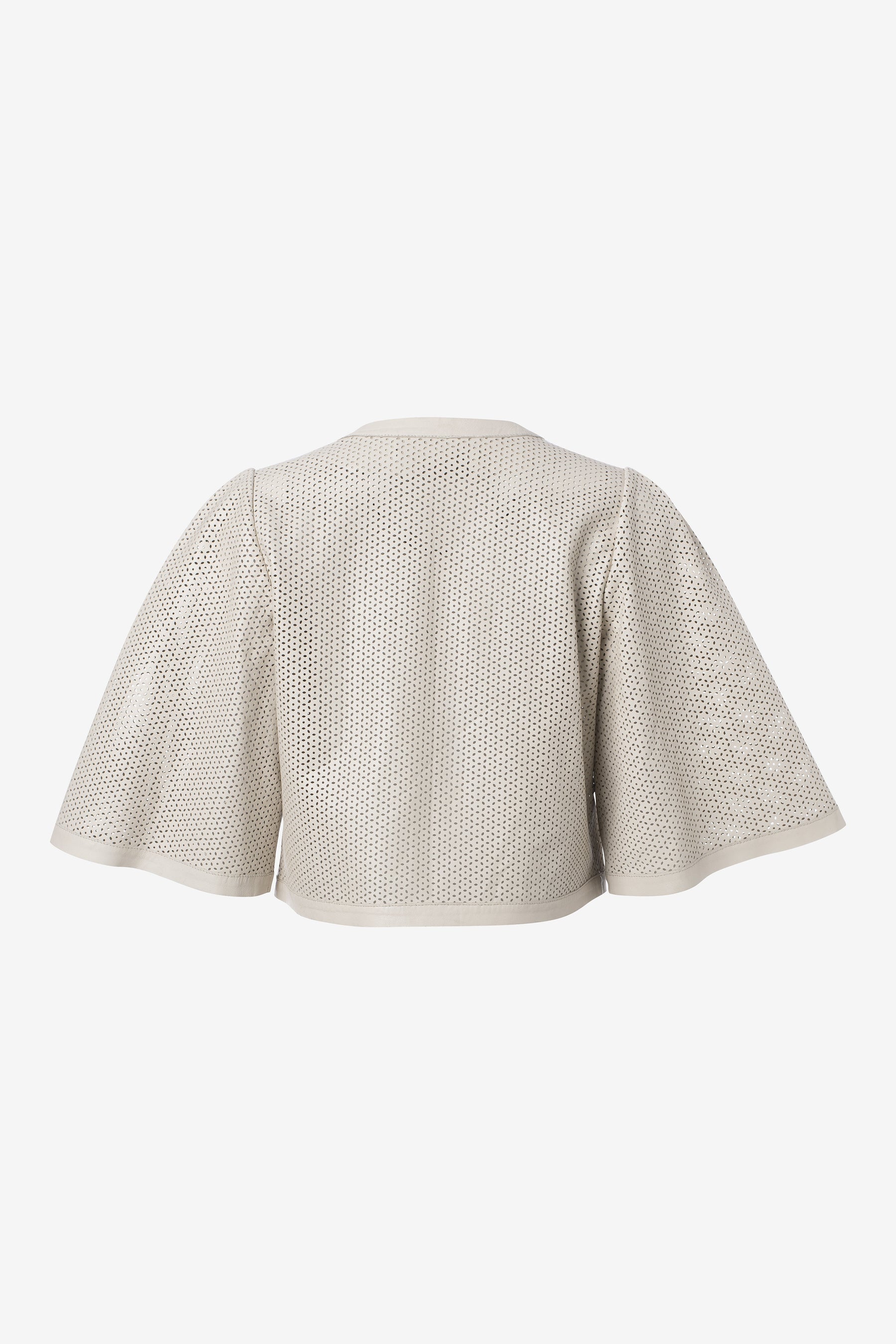 Perforated leather Short jacket