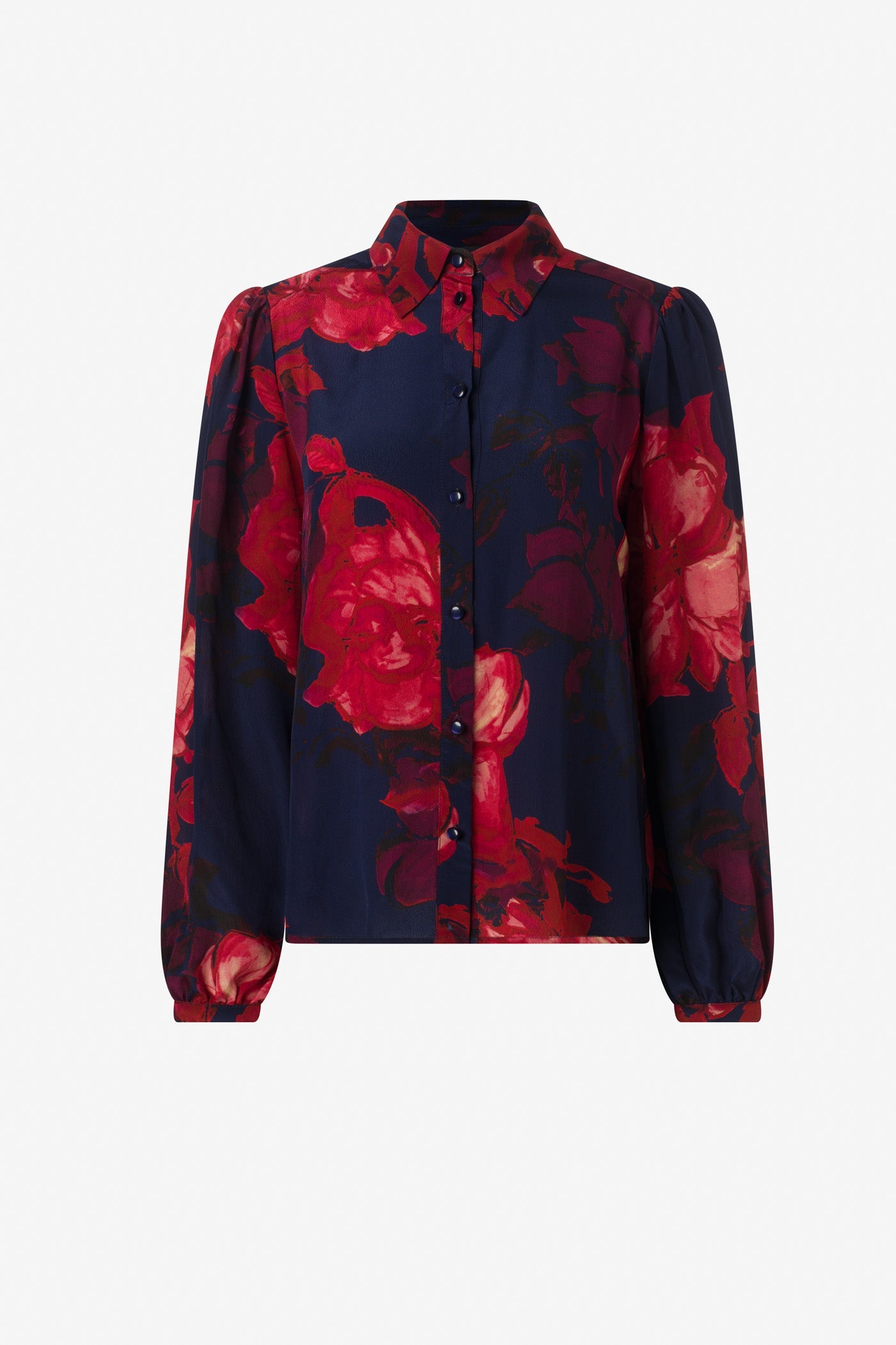 Floral print button down blouse