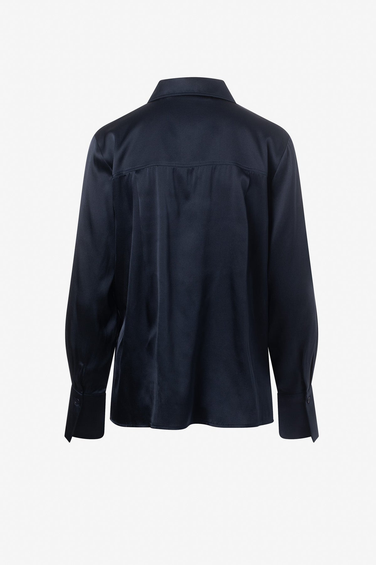 Button down classic stretch silk blouse