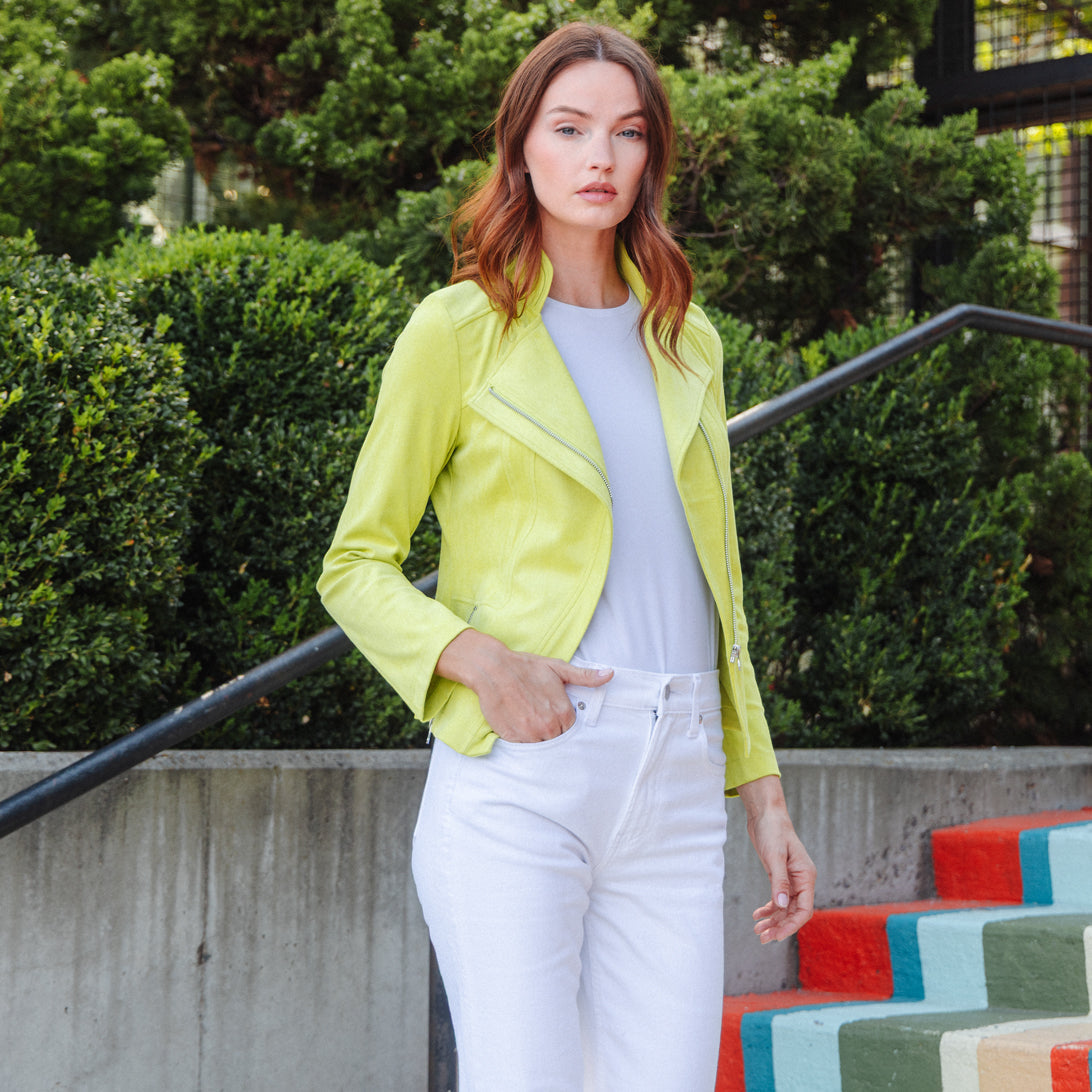 Soft Suede - Signature Jacket - Lime - Clara Sunwoo