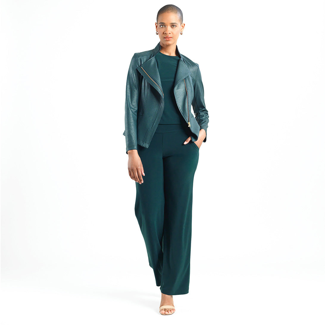 Signature Wide Leg Pocket Pant - Hunter Green - Clara Sunwoo