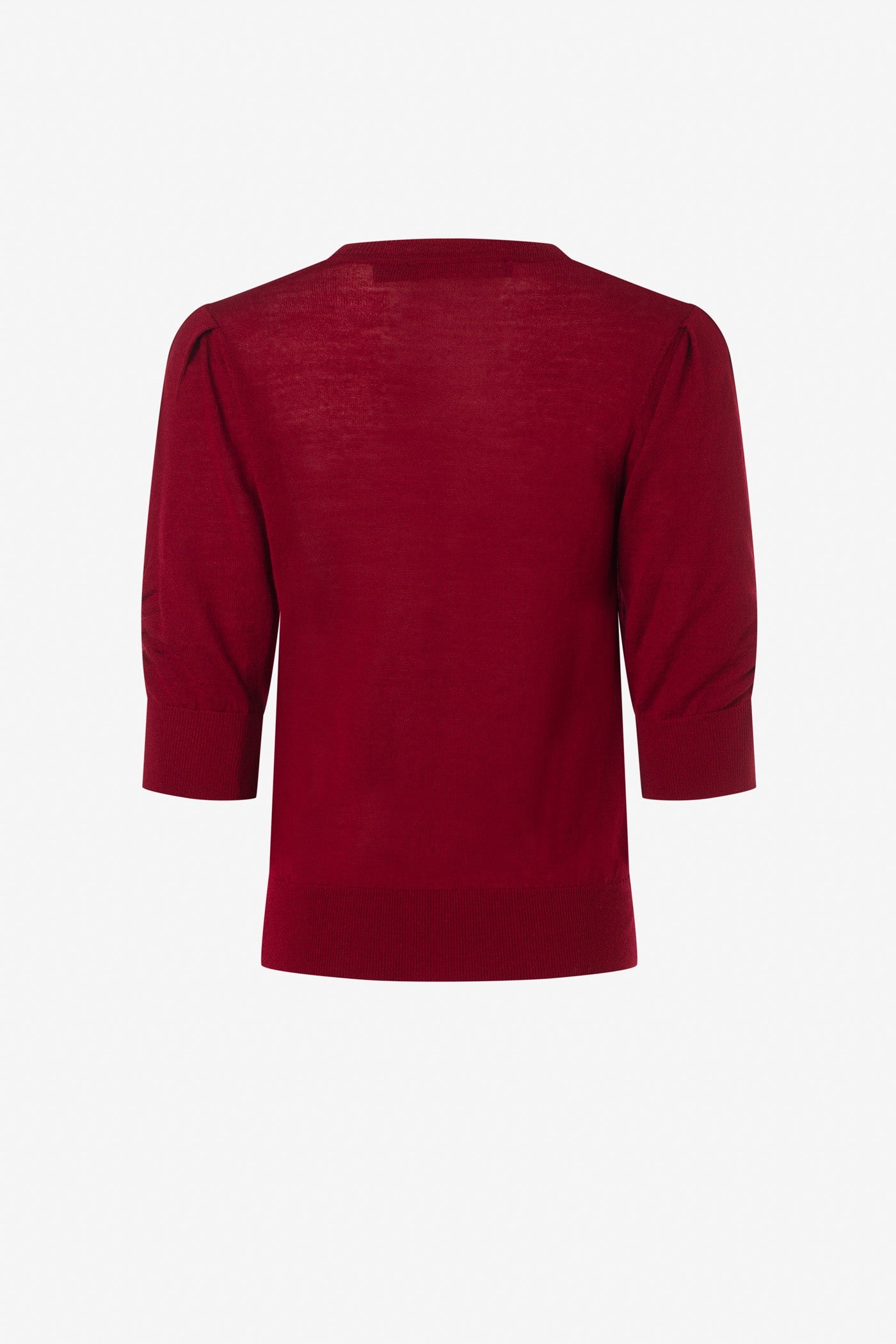 Fine merino blend sweater rushed sleeve detail
