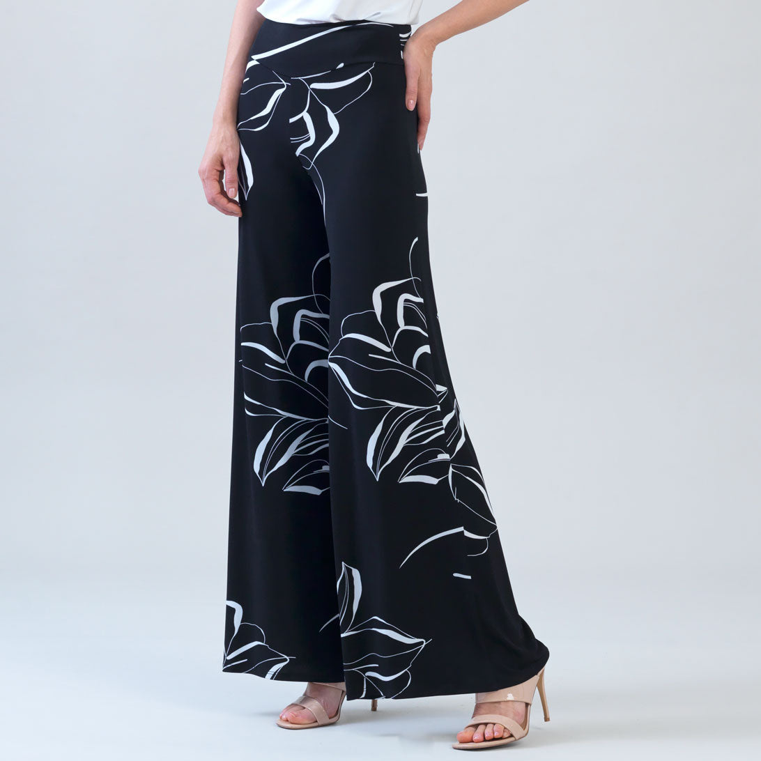 Signature Palazzo Pant - Floral Outline - Clara Sunwoo