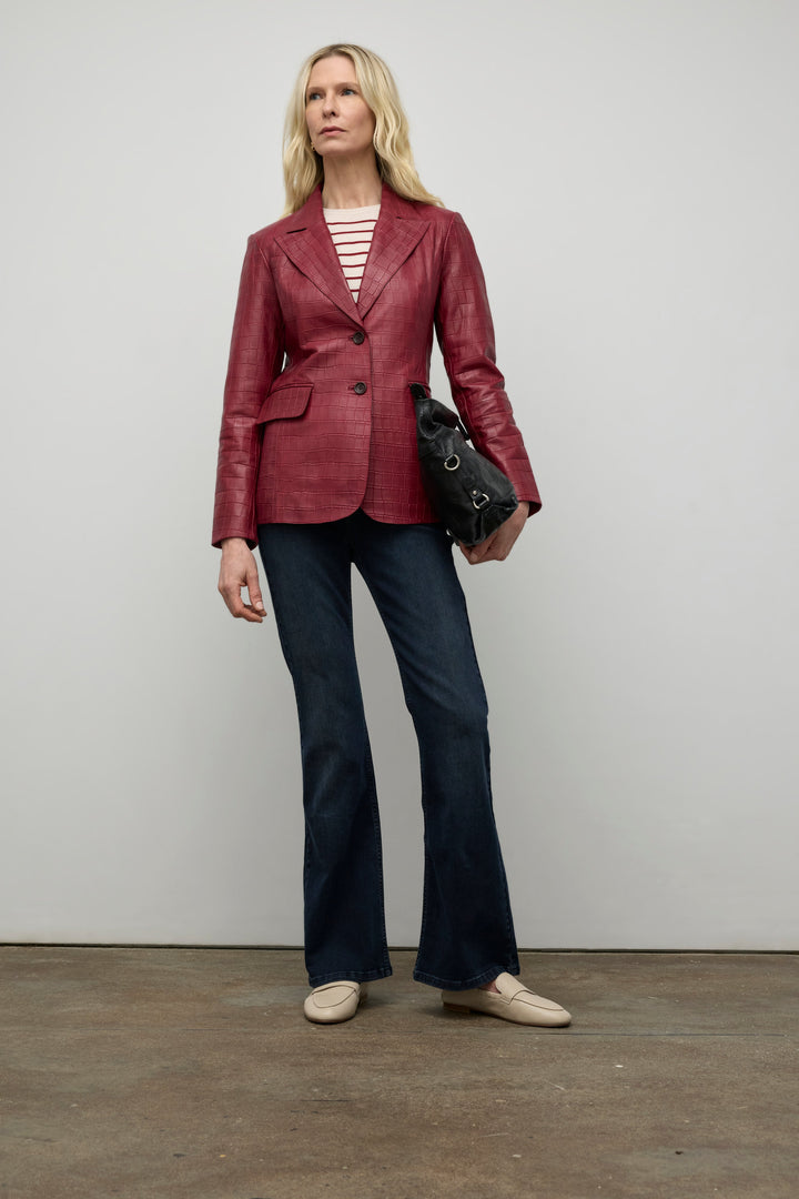 Croco fitted jacket