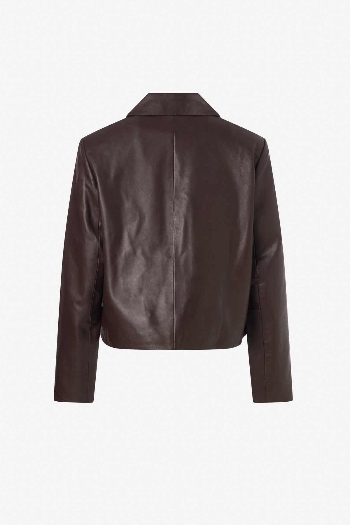 Cropped leather jacket