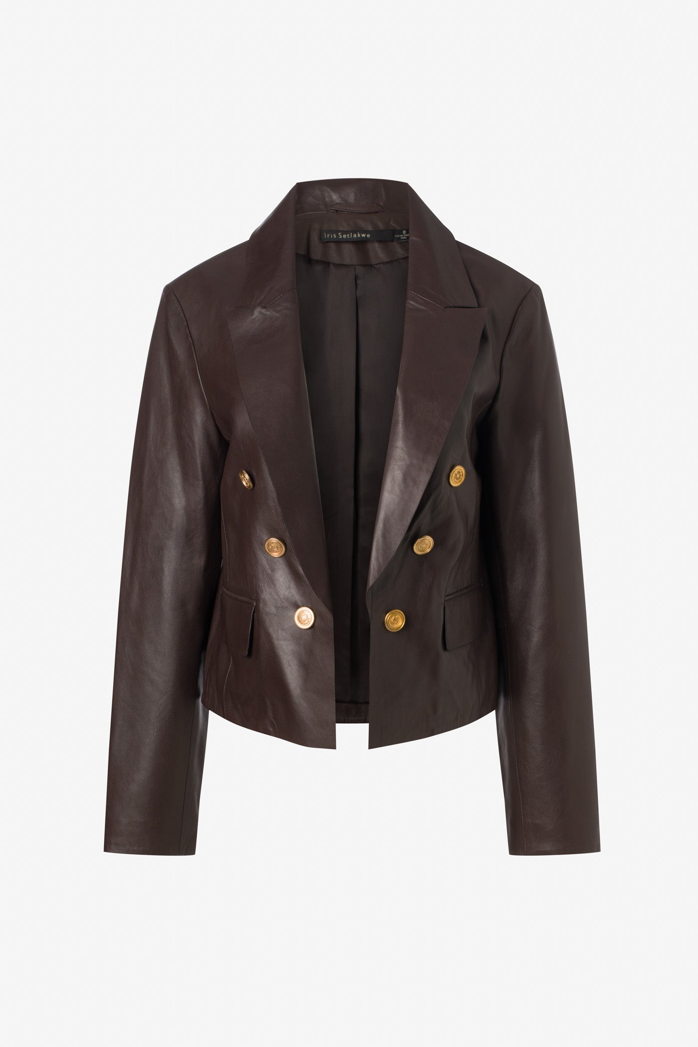 Cropped leather jacket