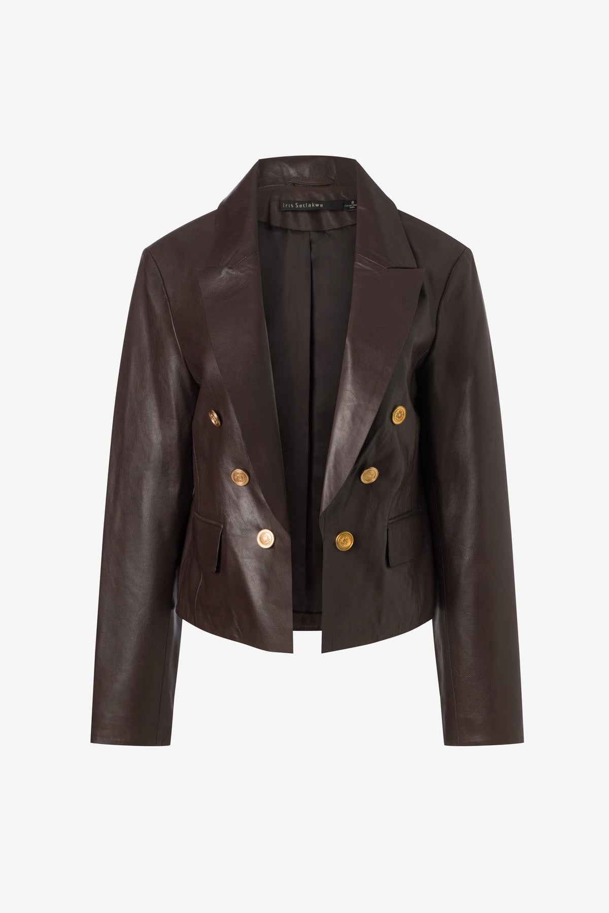 Cropped leather jacket