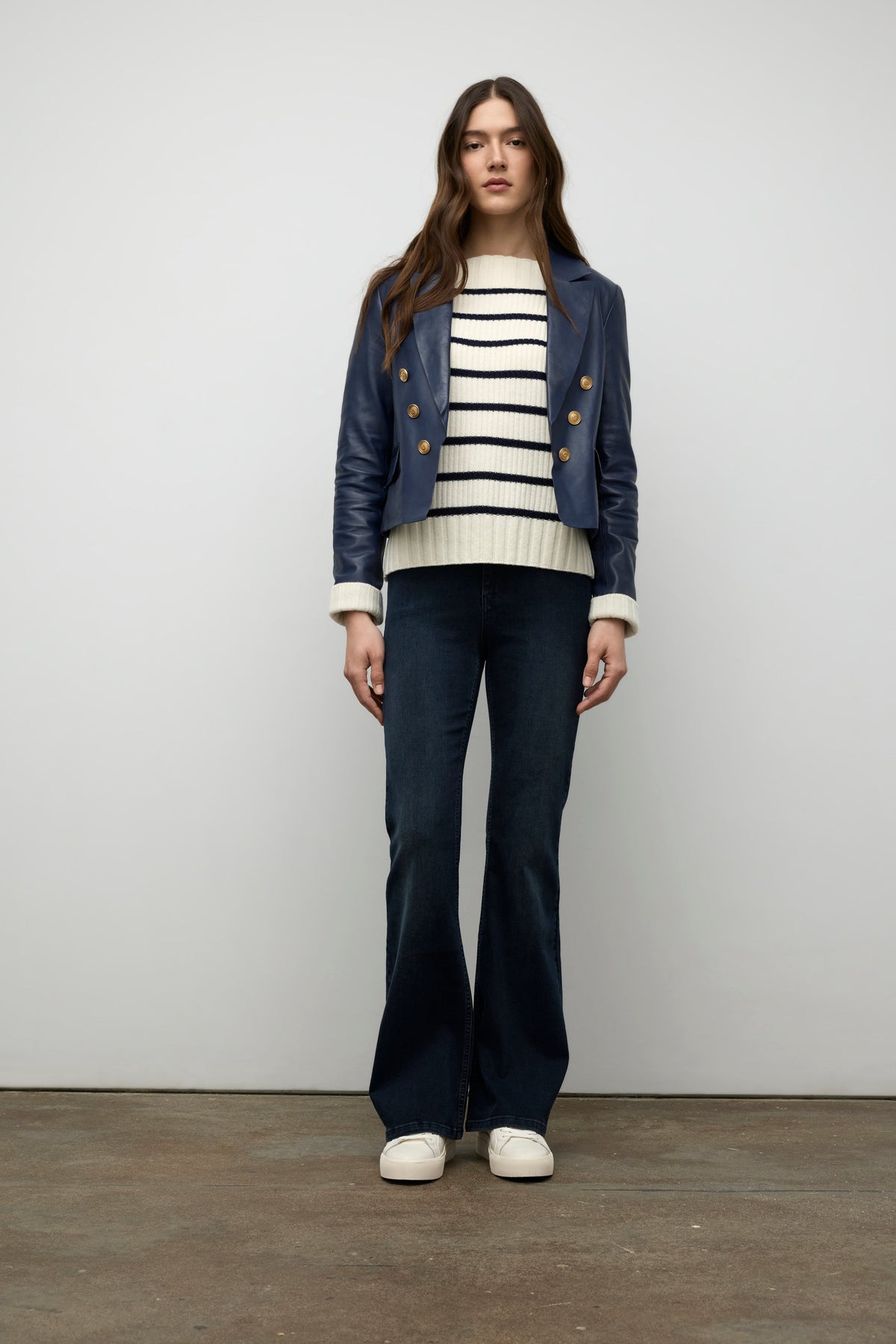 Cropped leather jacket